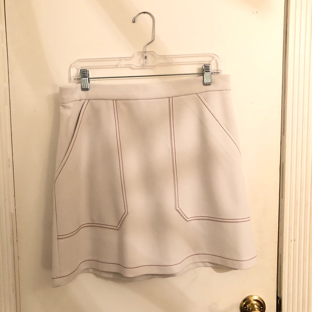 white mini skirt